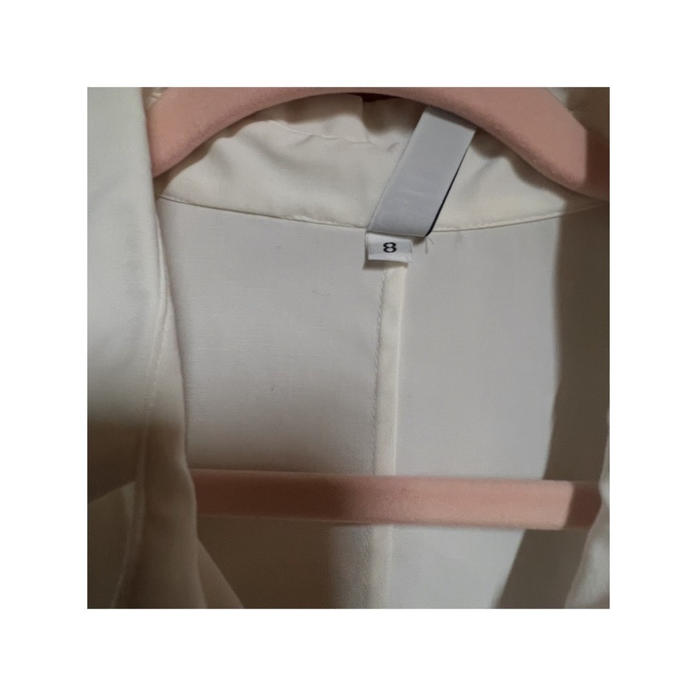 Laundry by Shelli Segal White Long Sleeve V-Neck Tunic Shirt Dress Size 8 - Picture 2 of 7